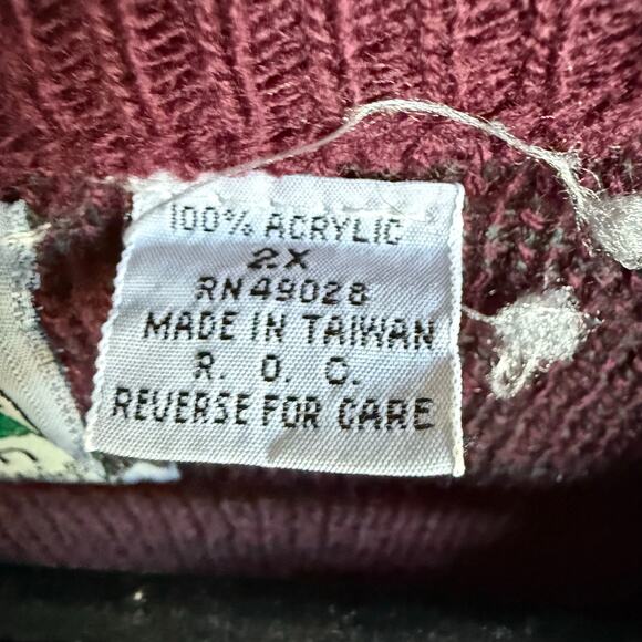 Vintage South Mountain Mens Sweater Sz 2X Burgundy Gray Blue - Picture 7 of 9